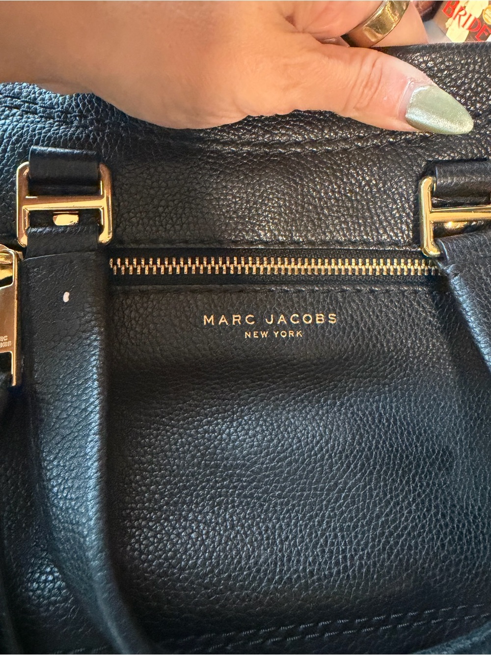 Marc Jacobs Black Leather Wallet with Logo-Print Lining - Picture 3 of 9
